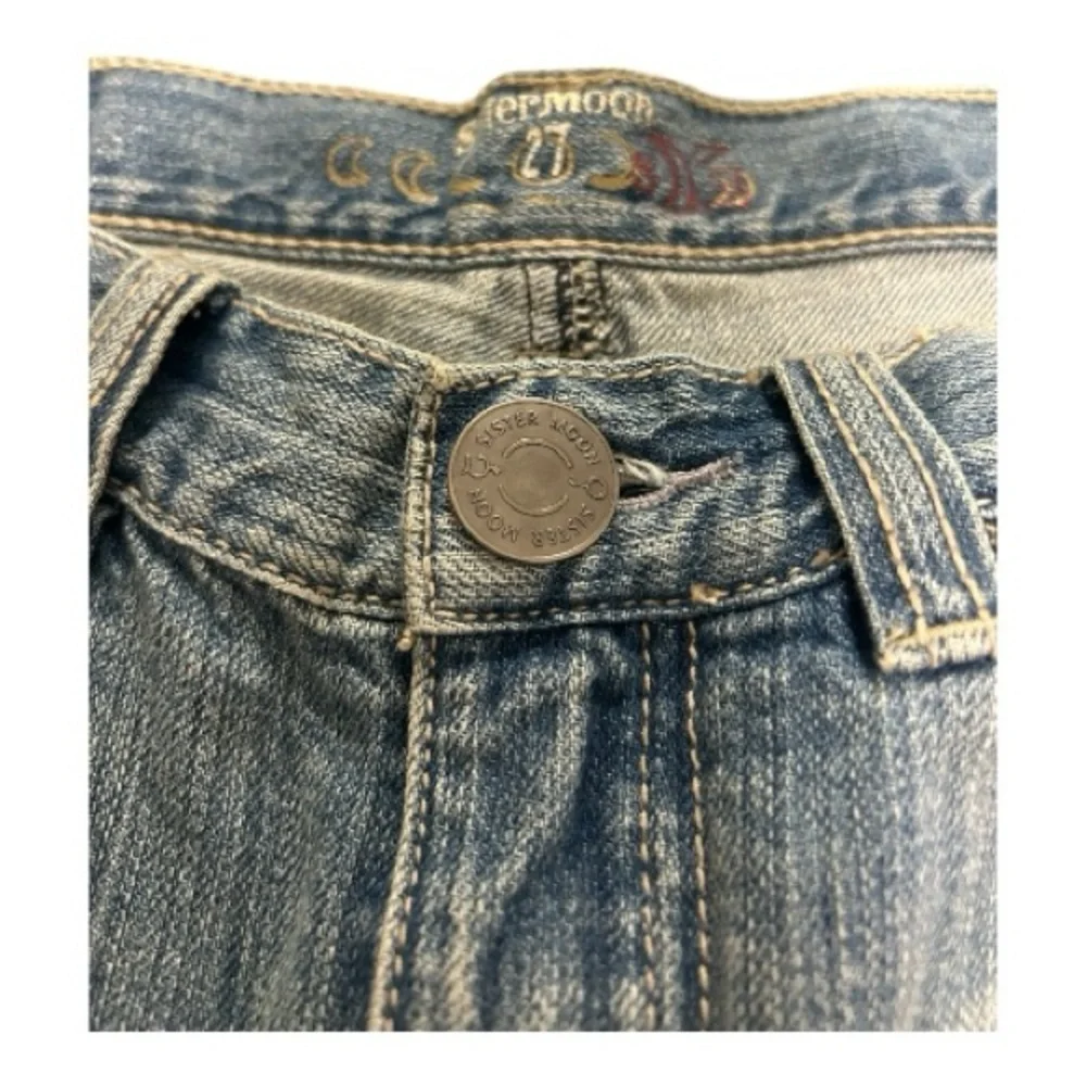 Sister moon Jeans, Blue Distressed Mini Skirt - Picture 5 of 9